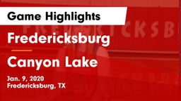 Fredericksburg  vs Canyon Lake  Game Highlights - Jan. 9, 2020