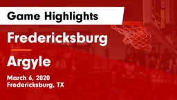 Fredericksburg  vs Argyle  Game Highlights - March 6, 2020