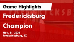 Fredericksburg  vs Champion  Game Highlights - Nov. 21, 2020