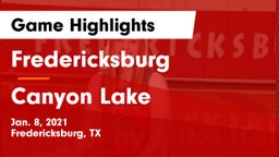 Fredericksburg  vs Canyon Lake  Game Highlights - Jan. 8, 2021