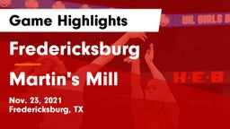 Fredericksburg  vs Martin's Mill  Game Highlights - Nov. 23, 2021