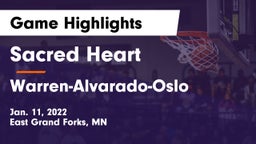 Sacred Heart  vs Warren-Alvarado-Oslo  Game Highlights - Jan. 11, 2022
