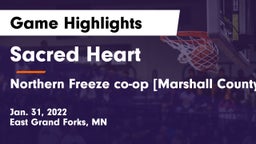 Sacred Heart  vs Northern Freeze co-op [Marshall County Central/Tri-County]  Game Highlights - Jan. 31, 2022