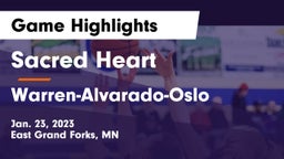 Sacred Heart  vs Warren-Alvarado-Oslo  Game Highlights - Jan. 23, 2023