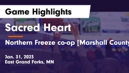 Sacred Heart  vs Northern Freeze co-op [Marshall County Central/Tri-County]  Game Highlights - Jan. 31, 2023