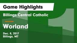 Billings Central Catholic  vs Worland Game Highlights - Dec. 8, 2017