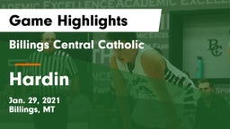 Billings Central Catholic  vs Hardin  Game Highlights - Jan. 29, 2021