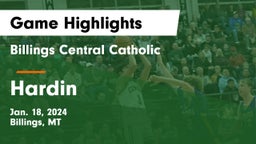 Billings Central Catholic  vs Hardin  Game Highlights - Jan. 18, 2024