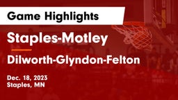 Staples-Motley  vs Dilworth-Glyndon-Felton  Game Highlights - Dec. 18, 2023