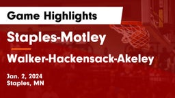 Staples-Motley  vs Walker-Hackensack-Akeley  Game Highlights - Jan. 2, 2024