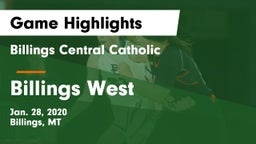 Billings Central Catholic  vs Billings West  Game Highlights - Jan. 28, 2020