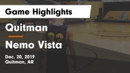 Quitman  vs Nemo Vista  Game Highlights - Dec. 20, 2019