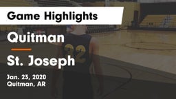 Quitman  vs St. Joseph Game Highlights - Jan. 23, 2020