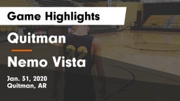 Quitman  vs Nemo Vista  Game Highlights - Jan. 31, 2020