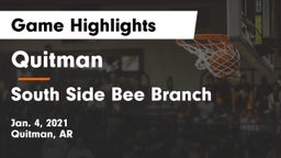Quitman  vs South Side Bee Branch Game Highlights - Jan. 4, 2021