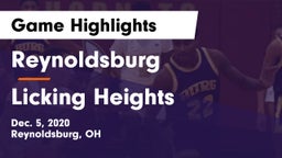 Reynoldsburg  vs Licking Heights  Game Highlights - Dec. 5, 2020