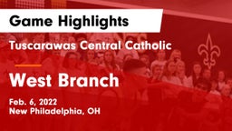 Tuscarawas Central Catholic  vs West Branch  Game Highlights - Feb. 6, 2022