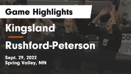 Kingsland  vs Rushford-Peterson  Game Highlights - Sept. 29, 2022