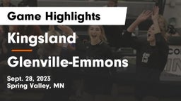 Kingsland  vs Glenville-Emmons  Game Highlights - Sept. 28, 2023