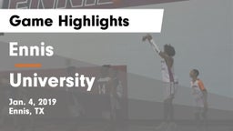 Ennis  vs University  Game Highlights - Jan. 4, 2019