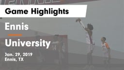 Ennis  vs University  Game Highlights - Jan. 29, 2019