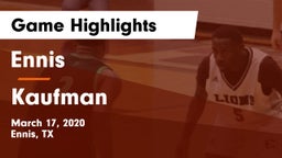Ennis  vs Kaufman  Game Highlights - March 17, 2020