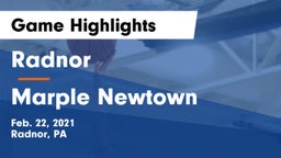 Radnor  vs Marple Newtown  Game Highlights - Feb. 22, 2021