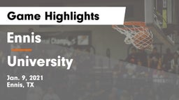 Ennis  vs University  Game Highlights - Jan. 9, 2021