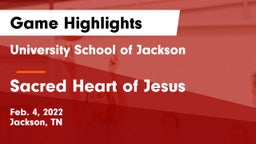 University School of Jackson vs Sacred Heart of Jesus  Game Highlights - Feb. 4, 2022