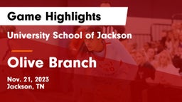 University School of Jackson vs Olive Branch  Game Highlights - Nov. 21, 2023
