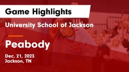 University School of Jackson vs Peabody  Game Highlights - Dec. 21, 2023