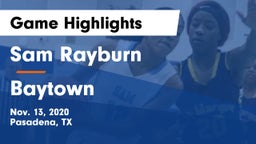 Sam Rayburn  vs Baytown Game Highlights - Nov. 13, 2020
