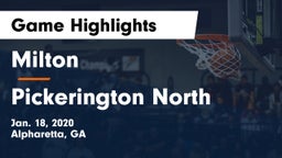 Milton  vs Pickerington North  Game Highlights - Jan. 18, 2020