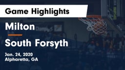 Milton  vs South Forsyth  Game Highlights - Jan. 24, 2020