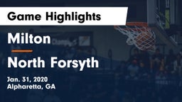 Milton  vs North Forsyth  Game Highlights - Jan. 31, 2020