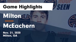 Milton  vs McEachern  Game Highlights - Nov. 21, 2020
