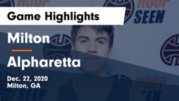 Milton  vs Alpharetta  Game Highlights - Dec. 22, 2020