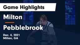 Milton  vs Pebblebrook Game Highlights - Dec. 4, 2021