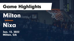 Milton  vs Nixa  Game Highlights - Jan. 13, 2022