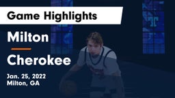 Milton  vs Cherokee  Game Highlights - Jan. 25, 2022