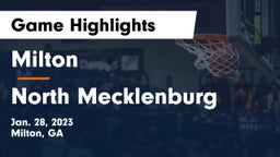Milton  vs North Mecklenburg  Game Highlights - Jan. 28, 2023