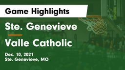 Ste. Genevieve  vs Valle Catholic  Game Highlights - Dec. 10, 2021