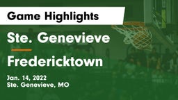 Ste. Genevieve  vs Fredericktown  Game Highlights - Jan. 14, 2022