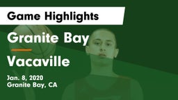Granite Bay  vs Vacaville  Game Highlights - Jan. 8, 2020