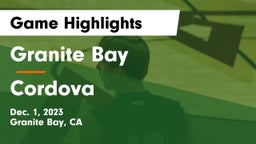 Granite Bay  vs Cordova  Game Highlights - Dec. 1, 2023