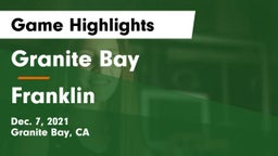 Granite Bay  vs Franklin  Game Highlights - Dec. 7, 2021