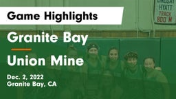 Granite Bay  vs Union Mine Game Highlights - Dec. 2, 2022