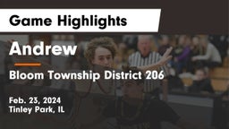 Andrew  vs Bloom Township  District 206 Game Highlights - Feb. 23, 2024