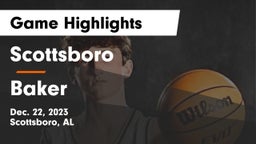 Scottsboro  vs Baker  Game Highlights - Dec. 22, 2023