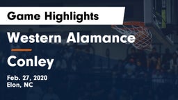 Western Alamance  vs Conley  Game Highlights - Feb. 27, 2020